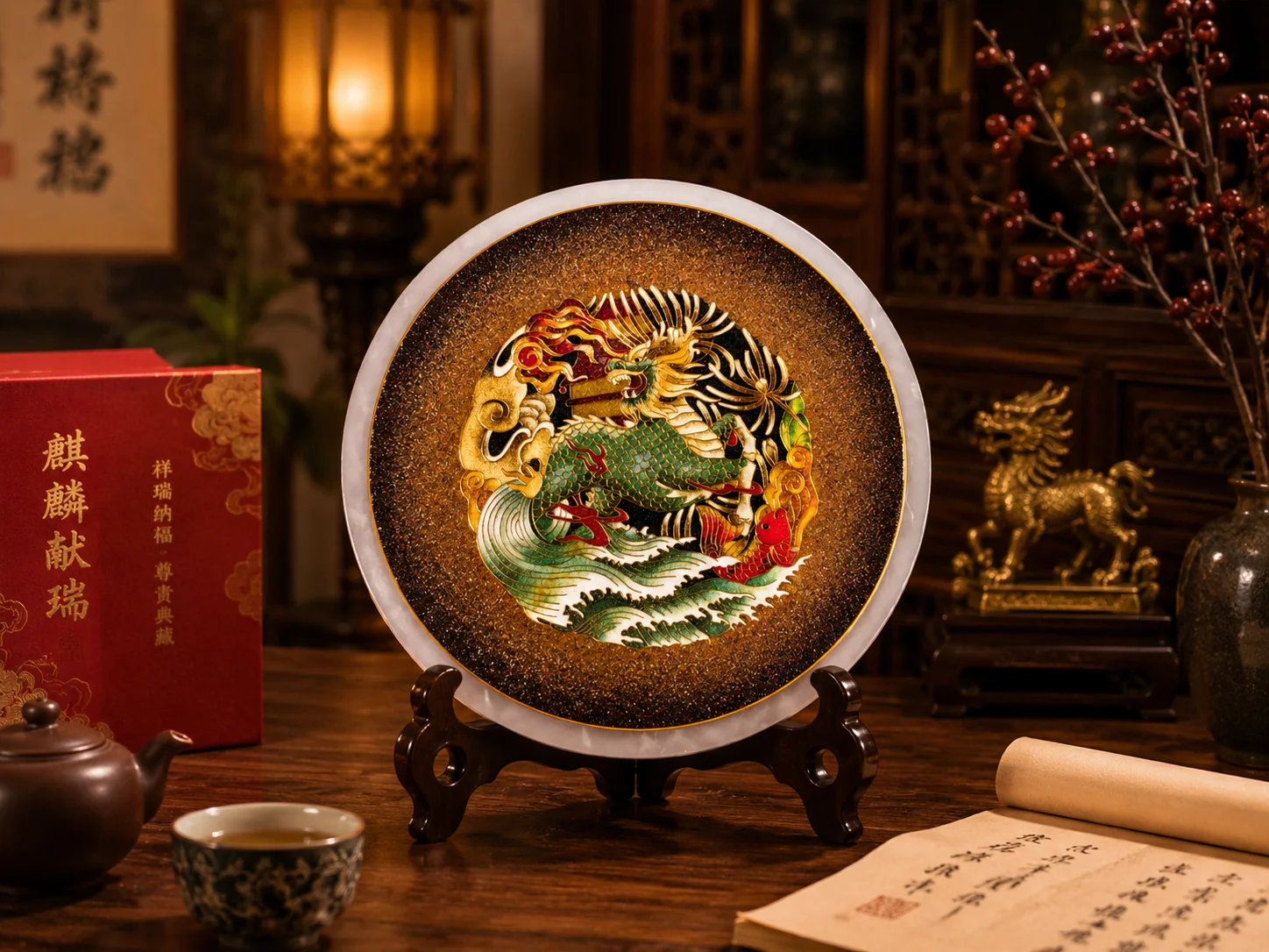 麒麟献瑞 · 作品细节