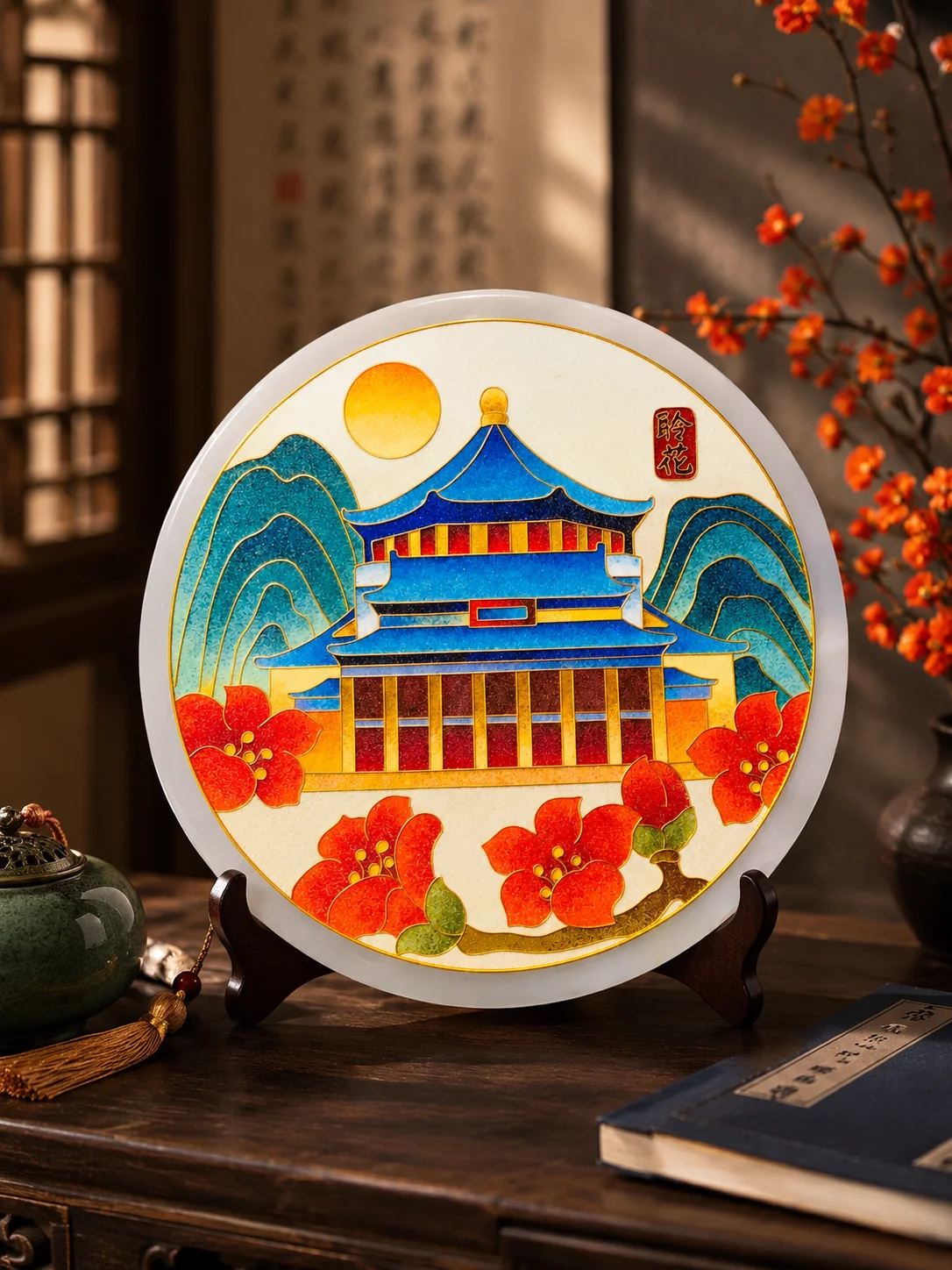 场景图-玉石-木棉映堂-25cm-1680元