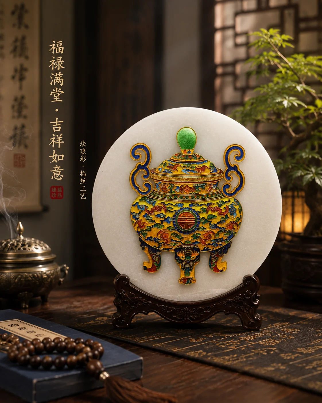 珐琅金鼎 · 作品细节
