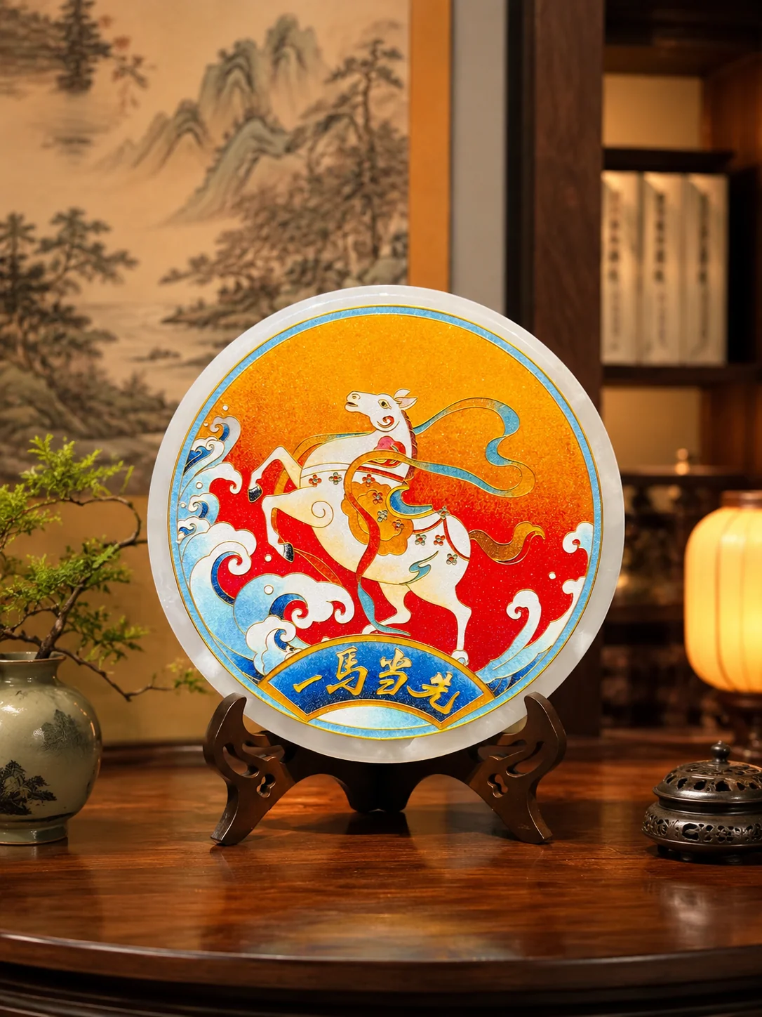 场景图-玉石-一马当先-22cm-1280元