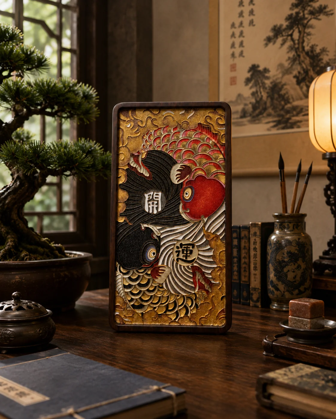 场景图-黑檀-好运锦鲤-15*3-cm-1680元
