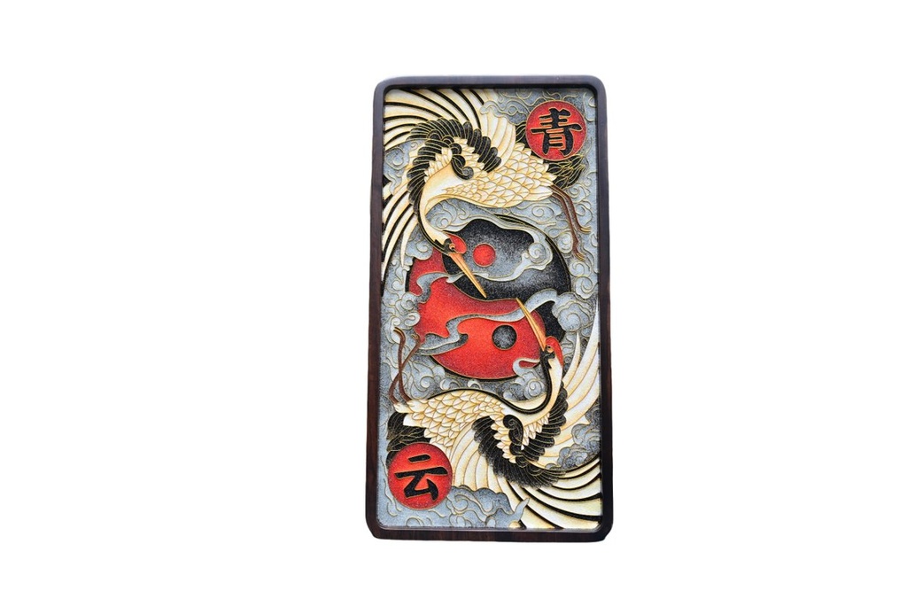 黑檀木摆件.太极双鹤