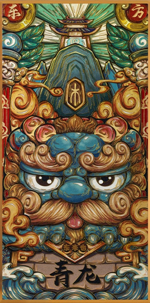 国潮风水画.青龙