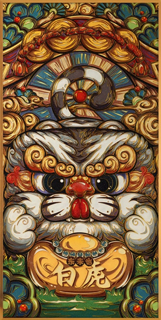 国潮风水画.白虎