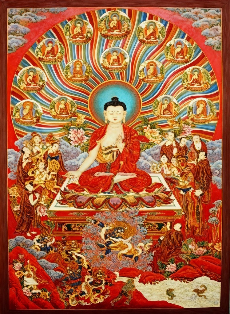 掐丝珐琅唐卡.佛祖神变伏魔