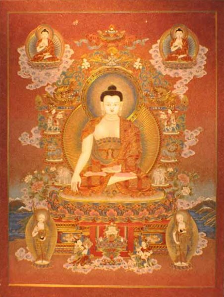 掐丝珐琅唐卡.三世佛