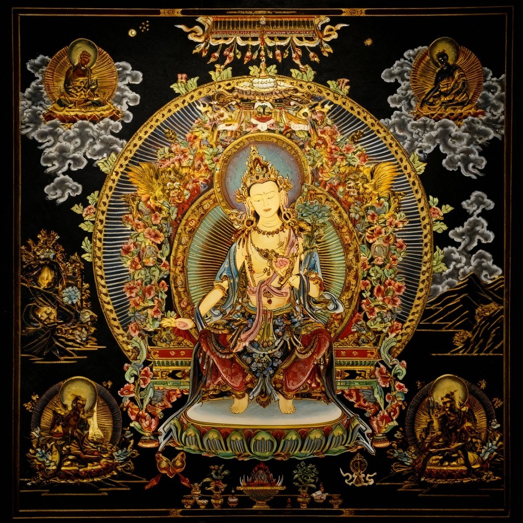 掐丝珐琅唐卡.未来佛（弥勒菩萨）