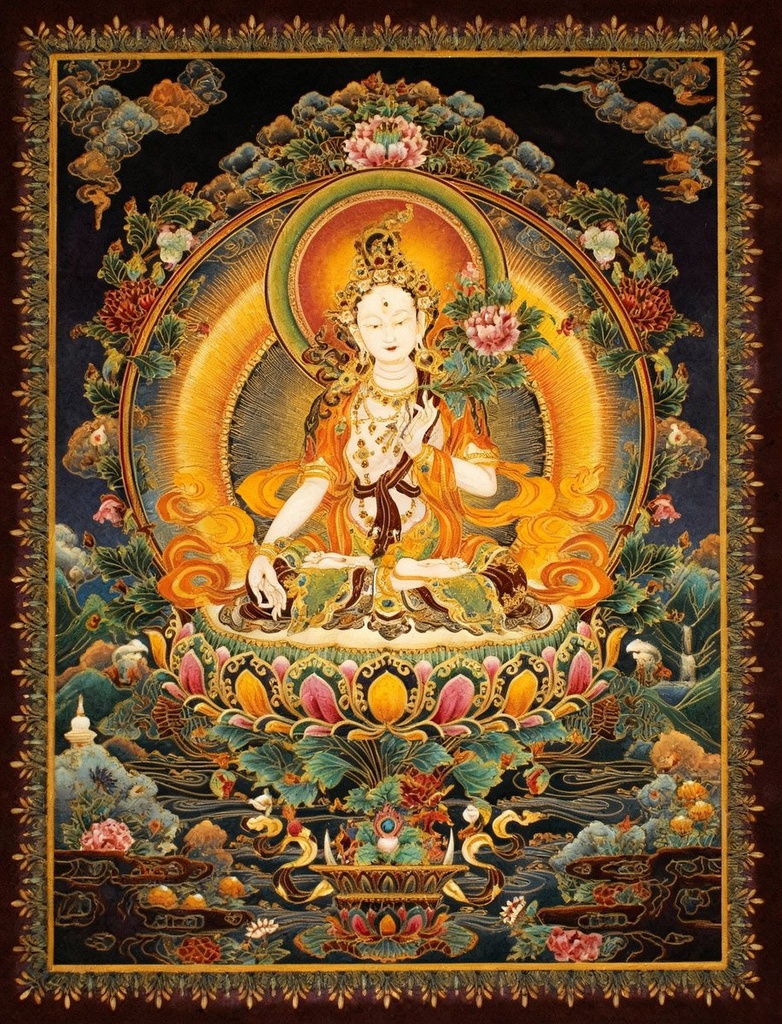 掐丝珐琅唐卡.白度母