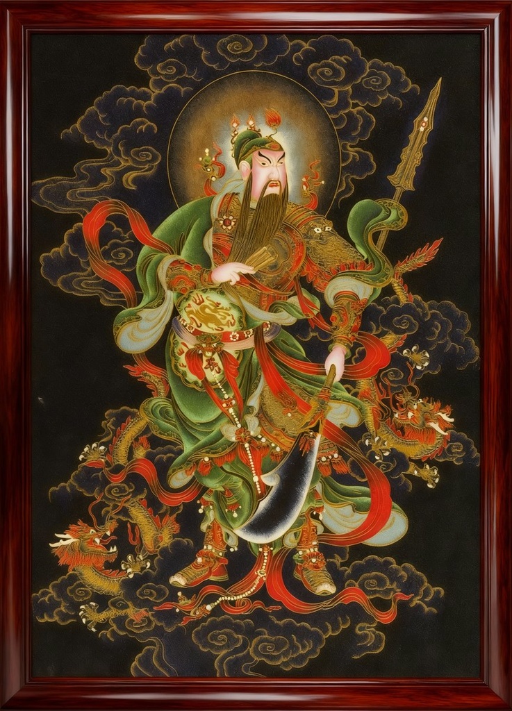 掐丝珐琅唐卡.关公