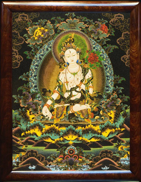 掐丝珐琅唐卡.新白度母