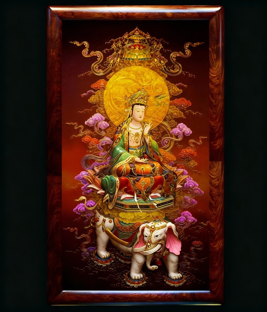 掐丝珐琅唐卡.华严三圣A